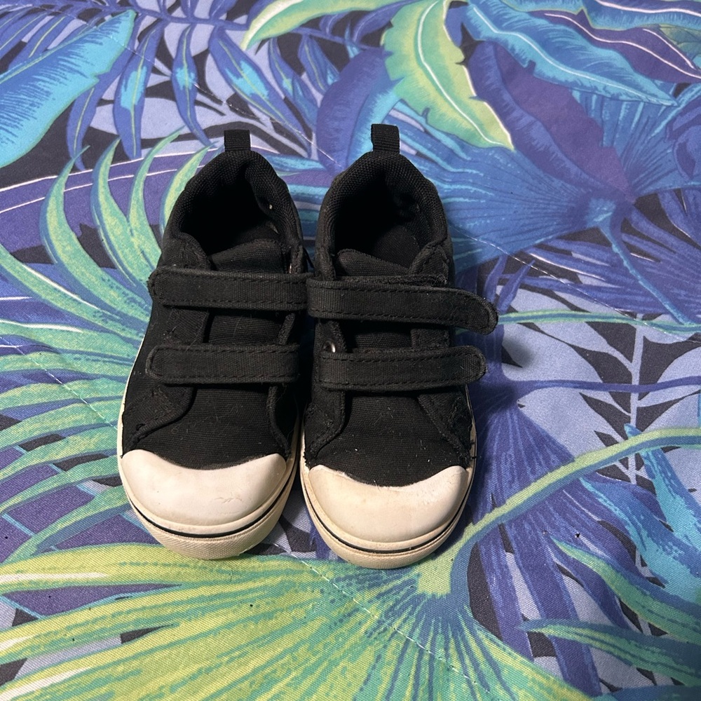Kids Black and White Velcro Sneakers